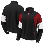 Add Atlanta Falcons WEAR By Erin Andrews Women's Colorblock Half-Zip Pullover Hoodie - Black To Your NFL Collection