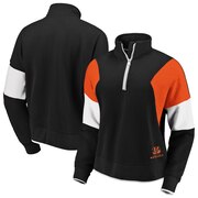 Add Cincinnati Bengals WEAR By Erin Andrews Women's Colorblock Half-Zip Pullover Hoodie - Black To Your NFL Collection