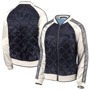 Add Tennessee Titans WEAR By Erin Andrews Women's Quilted Full-Zip Bomber Jacket - Navy To Your NFL Collection