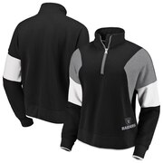 Add Oakland Raiders WEAR By Erin Andrews Women's Colorblock Half-Zip Pullover Hoodie - Black To Your NFL Collection