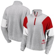 Add Tampa Bay Buccaneers WEAR By Erin Andrews Women's Colorblock Half-Zip Pullover Hoodie - Gray To Your NFL Collection