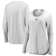 Add Miami Dolphins WEAR By Erin Andrews Women's Thumbhole Long Sleeve T-Shirt - Heather Gray To Your NFL Collection