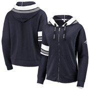 Add Los Angeles Rams WEAR By Erin Andrews Women's Full-Zip Trim Hoodie - Navy To Your NFL Collection