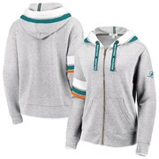 Add Miami Dolphins WEAR By Erin Andrews Women's Full-Zip Trim Hoodie - Gray To Your NFL Collection