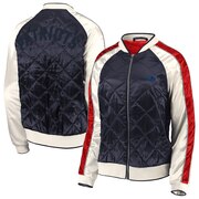 Add New England Patriots WEAR By Erin Andrews Women's Quilted Full-Zip Bomber Jacket - Navy To Your NFL Collection