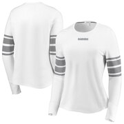 Add Oakland Raiders WEAR By Erin Andrews Women's Snap Cuff Long Sleeve T-Shirt - White To Your NFL Collection