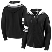 Add Oakland Raiders WEAR By Erin Andrews Women's Full-Zip Trim Hoodie - Black To Your NFL Collection