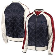 Add Houston Texans WEAR By Erin Andrews Women's Quilted Full-Zip Bomber Jacket - Navy To Your NFL Collection