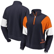 Add Chicago Bears WEAR By Erin Andrews Women's Colorblock Half-Zip Pullover Hoodie - Navy To Your NFL Collection