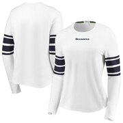 Add Seattle Seahawks WEAR By Erin Andrews Women's Snap Cuff Long Sleeve T-Shirt - White To Your NFL Collection