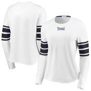 Add Tennessee Titans WEAR By Erin Andrews Women's Snap Cuff Long Sleeve T-Shirt - White To Your NFL Collection