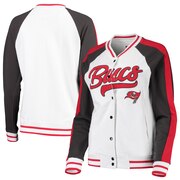 Add Tampa Bay Buccaneers New Era Women's Varsity Full Snap Jacket - White/Pewter To Your NFL Collection