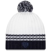 Add Chicago Bears New Era Women's Tonal Stripe Knit Hat with Pom – White/Navy To Your NFL Collection