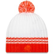 Add Cleveland Browns New Era Women's Tonal Stripe Knit Hat with Pom – White/Orange To Your NFL Collection