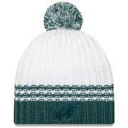 Add Philadelphia Eagles New Era Women's Tonal Stripe Knit Hat with Pom – White/Midnight Green To Your NFL Collection