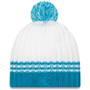 Add Carolina Panthers New Era Women's Tonal Stripe Knit Beanie – White/Blue To Your NFL Collection