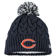 Add Chicago Bears New Era Girls Youth Primary Logo Cozy Cable Cuffed Knit Hat with Pom – Navy To Your NFL Collection