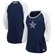 Add Dallas Cowboys Fanatics Branded Women's Time To Shine Raglan 3/4-Sleeve T-Shirt - Navy/White To Your NFL Collection