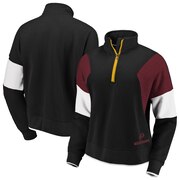 Add Washington Redskins WEAR By Erin Andrews Women's Colorblock Half-Zip Pullover Hoodie - Black To Your NFL Collection