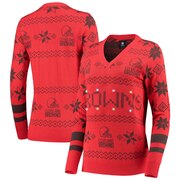 Add Cleveland Browns Women's Light-Up V-Neck Ugly Sweater - Orange To Your NFL Collection