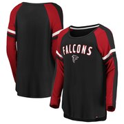 Add Atlanta Falcons NFL Pro Line by Fanatics Branded Women's Flashy Long Sleeve T-Shirt - Black/Cardinal To Your NFL Collection