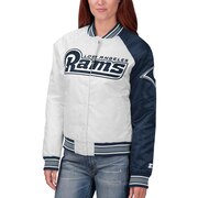 Add Los Angeles Rams Starter Women's Hometown Satin Full-Snap Jacket - White/Navy To Your NFL Collection