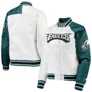 Add Philadelphia Eagles Starter Women's Hometown Satin Full-Snap Jacket - White/Midnight Green To Your NFL Collection