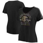 Add New Orleans Saints Fanatics Branded Women's Old Timer V-Neck T-Shirt - Black To Your NFL Collection