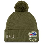 Add Buffalo Bills New Era Women's 2019 Salute to Service Sideline Cuffed Pom Knit Hat - Olive To Your NFL Collection