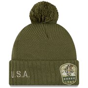 Youth Seattle Seahawks New Era Olive 2019 Salute to Service Sideline Cuffed  Knit Hat