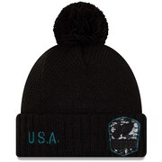 Add Philadelphia Eagles New Era Women's 2019 Salute to Service Cuffed Pom Knit Hat - Black To Your NFL Collection