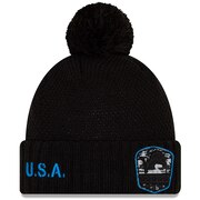 Add Detroit Lions New Era Women's 2019 Salute to Service Cuffed Pom Knit Hat - Black To Your NFL Collection