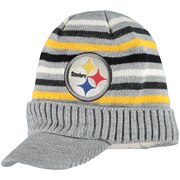 Pittsburgh Steelers Touch by Alyssa Milano Women's Warm Up Striped Cadet Knit Hat – Heathered Gray