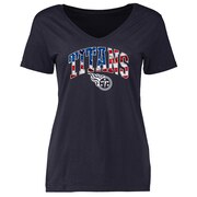 Add Tennessee Titans NFL Pro Line Women's BannerWave V-Neck T-Shirt - Navy To Your NFL Collection