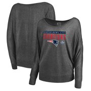 Add New England Patriots Let Loose by RNL Women's Super Bowl LIII Champions Triumph Boat Neck Long Sleeve T-Shirt - Heather Gray To Your NFL Collection