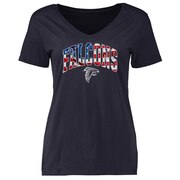 Add Atlanta Falcons NFL Pro Line Women's BannerWave V-Neck T-Shirt - Navy To Your NFL Collection