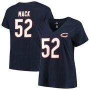 Add Khalil Mack Chicago Bears Majestic Women's Plus Size Fair Catch Name & Number V-Neck T-Shirt - Navy To Your NFL Collection