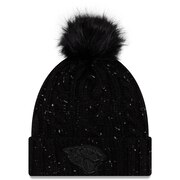 Add Jacksonville Jaguars New Era Women's Cuffed Knit Hat with Fuzzy Pom - Black To Your NFL Collection