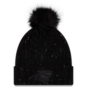 Add Carolina Panthers New Era Women's Cuffed Knit Hat with Fuzzy Pom - Black To Your NFL Collection