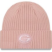 Add Green Bay Packers New Era Women's Team Glisten Rouge Cuffed Knit Hat – Light Pink To Your NFL Collection