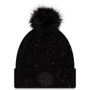 Add Pittsburgh Steelers New Era Women's Cuffed Knit Hat with Fuzzy Pom - Black To Your NFL Collection