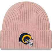 Add Los Angeles Rams New Era Women's Team Glisten Rouge Cuffed Knit Hat – Light Pink To Your NFL Collection