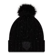 Add Chicago Bears New Era Women's Logo Cuffed Knit Hat with Fuzzy Pom - Black To Your NFL Collection