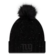 Add New York Giants New Era Women's Cuffed Knit Hat with Fuzzy Pom - Black To Your NFL Collection