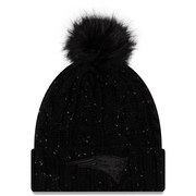 Add New England Patriots New Era Women's Cuffed Knit Hat with Fuzzy Pom - Black To Your NFL Collection