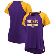 Add Minnesota Vikings Fanatics Branded Women's Shining Victory T-Shirt - Purple/Gold To Your NFL Collection