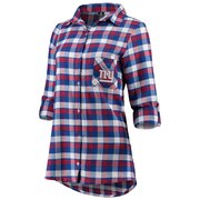 Add New York Giants Concepts Sport Women's Piedmont Flannel Button-Up Long Sleeve Shirt - Royal/Red To Your NFL Collection