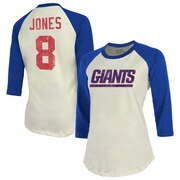 Add Daniel Jones New York Giants Majestic Threads Women's Vintage Inspired Player Name & Number Raglan 3/4-Sleeve T-Shirt – Cream/Royal To Your NFL Collection