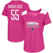 Add Leighton Vander Esch Dallas Cowboys Women's Summers Player Name & Number V-Neck T-Shirt - Pink To Your NFL Collection