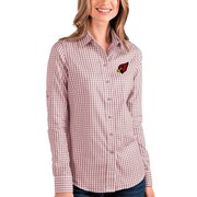 Add Arizona Cardinals Antigua Women's Structure Long Sleeve Button-Up Shirt - Cardinal/White To Your NFL Collection